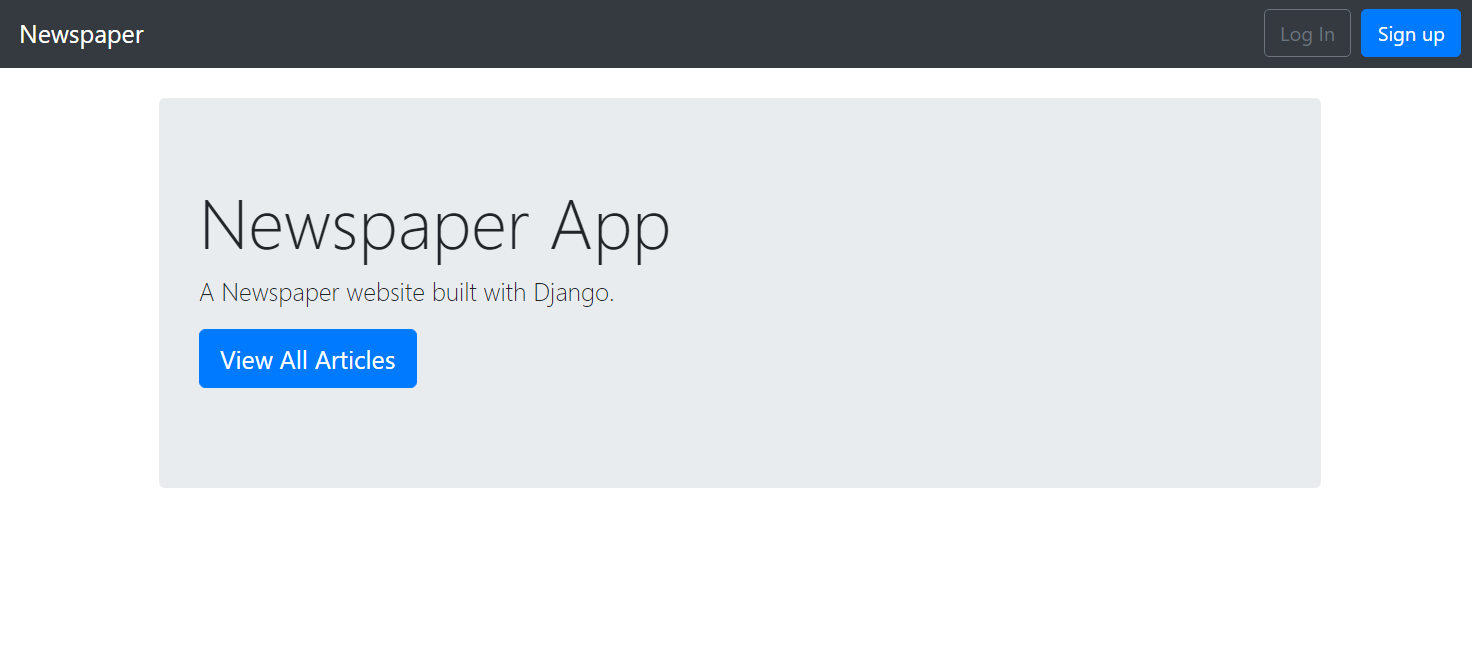 Homepage of Newspaper App